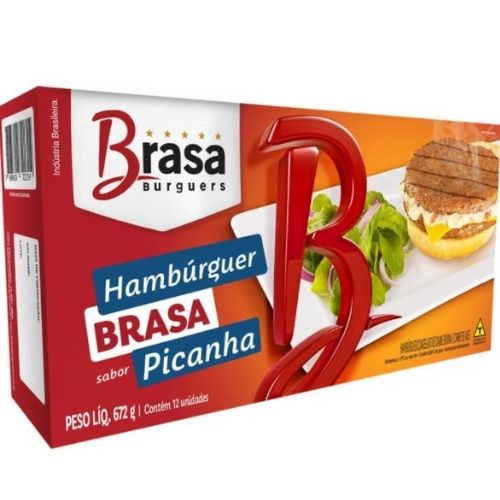 HAMBURGUER BRASA CARNE BOVINO PICANHA 56G C/12-CONGELADOS