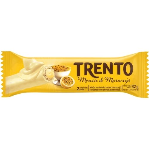 CHOCOLATE TRENTO MARACUJA (AMARELO) 32GX16UNIDS DOCERIA