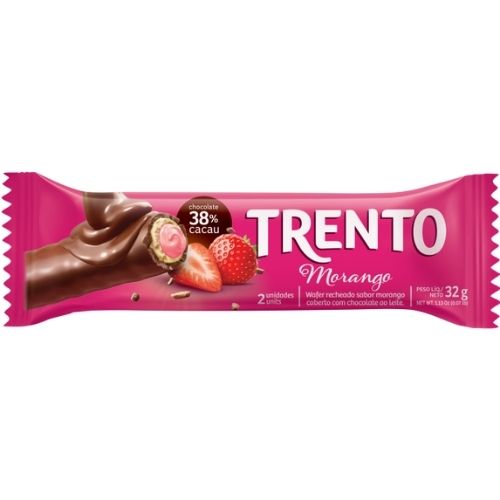 CHOCOLATE TRENTO MORANGO (ROSA ESCURO) 32G C/16 DOCERIA