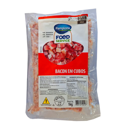 BACON EM CUBO PAMPLONA 1KG CONGELADOS