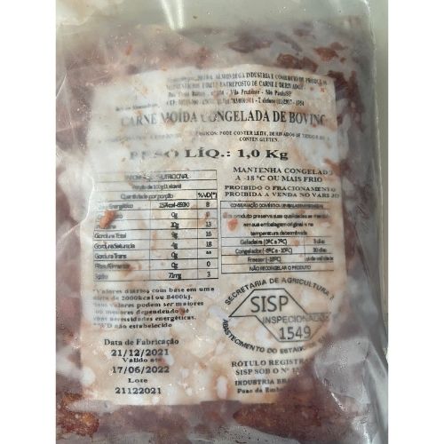 CARNE MOIDA ACEM BOVINO CONGELADO 1 KG CONGELADOS