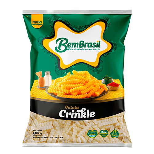 BATATA CONG CRINKLE BEM BRASIL 1,05KG CONGELADOS