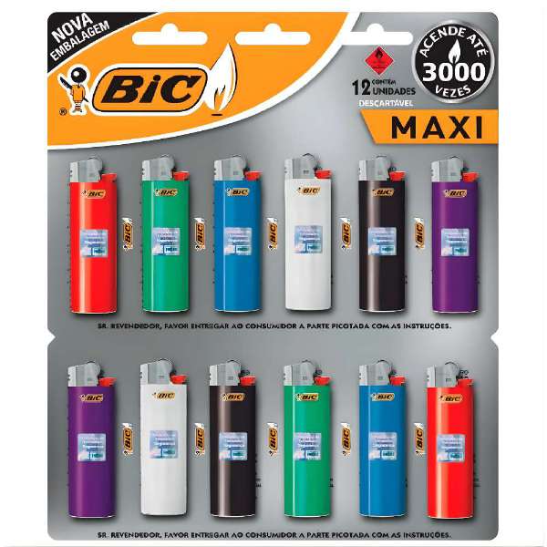 ISQUEIRO BIC MAX C/12 MERCEARIA EM GERAL