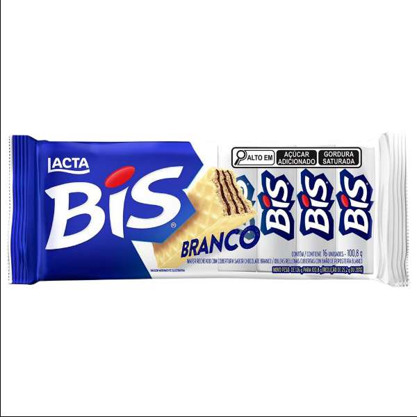 CHOC BIS LACTA BRANCO 100,8G C/16 DOCERIA