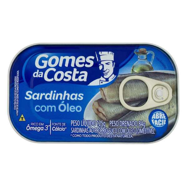 SARDINHA GOMES DA COSTA PQ OLEO LATA 84GRS MERCEARIA EM GERAL