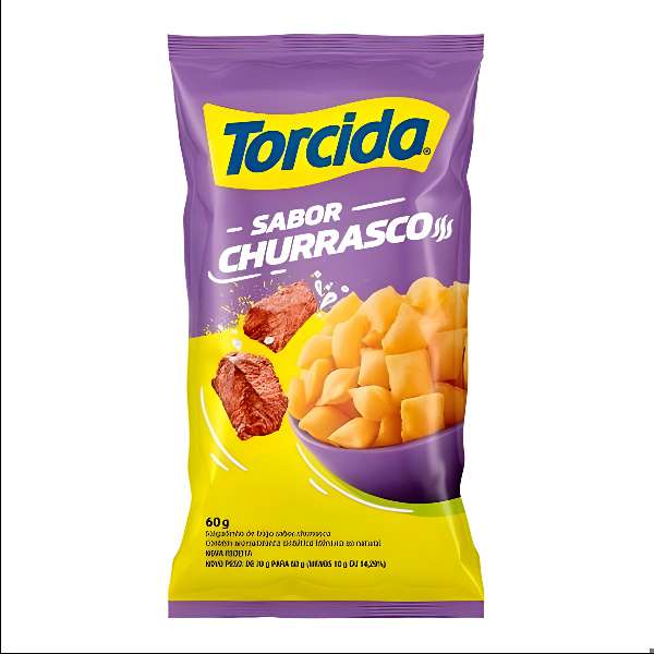 SALGADINHO TORCIDA CHURRASCO C/24UN 60G DOCERIA
