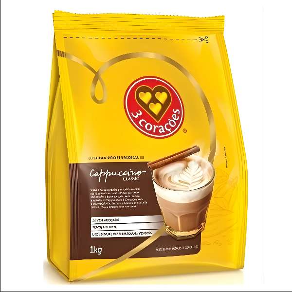 CAFE CAPPUCCINO CLASSIC 3 CORACOES 1KG MERCEARIA EM GERAL
