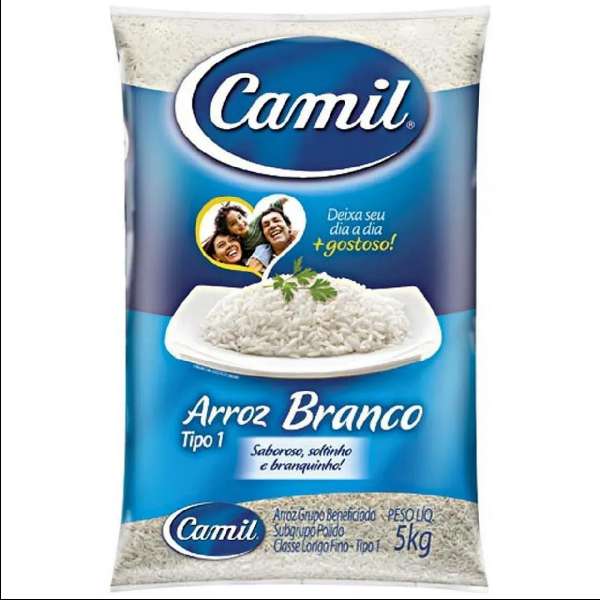 ARROZ CAMIL TIPO 1 PCT 5KG MERCEARIA EM GERAL