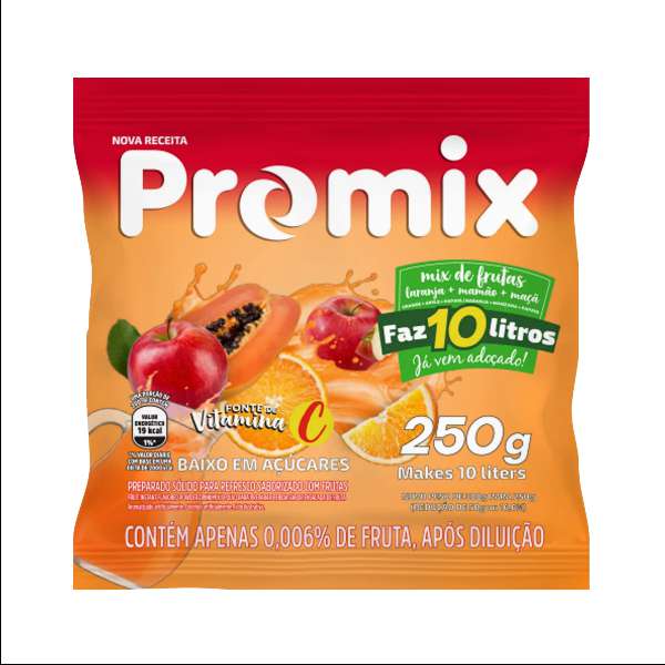 PROMIX SUCO EM PO SALADA DE FRUTA 250GR BEBIDAS FRIAS