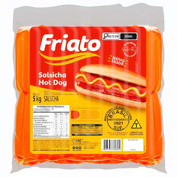 SALSICHA HOT DOG FRIATO 5KG CONGELADOS