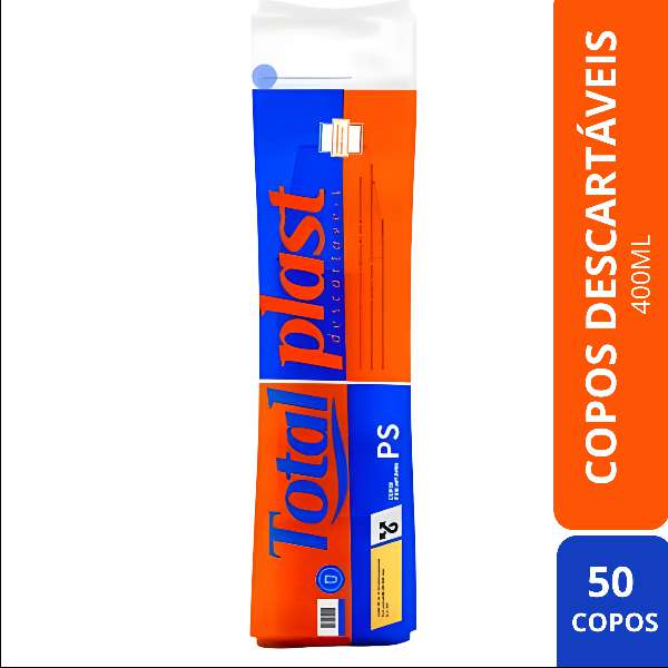 400ML COPO DESCARTAVEL TOTALPLAST PCT C/50 EMBALAGENS/DESCARTAVEIS