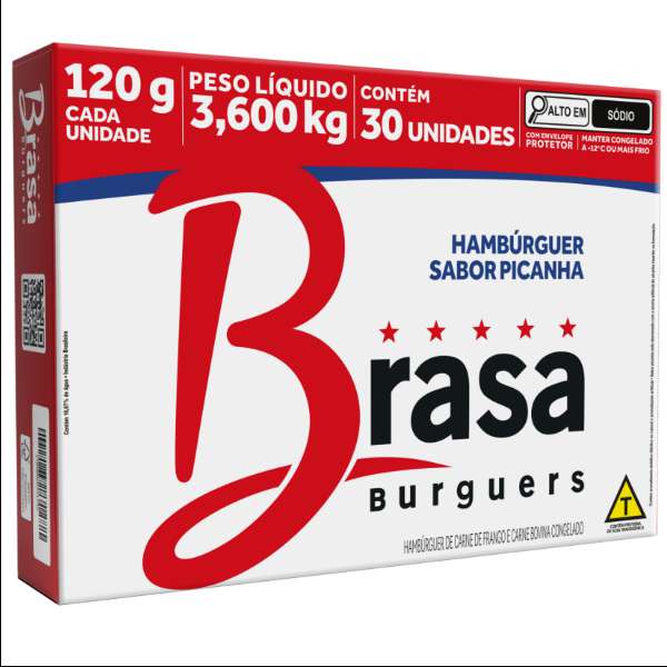 HAMBURGUER BRASA PICANHA 120GX30U CONGELADOS