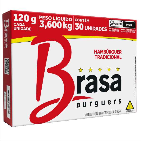 HAMBURGUER BRASA TRADICINAL 120GX30U CONGELADOS