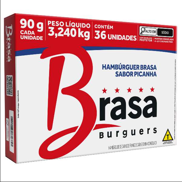 HAMBURGUER BRASA PICANHA 90GX36U CONGELADOS