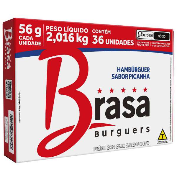 HAMBURGUER BRASA PICANHA 56GX36U. CONGELADOS
