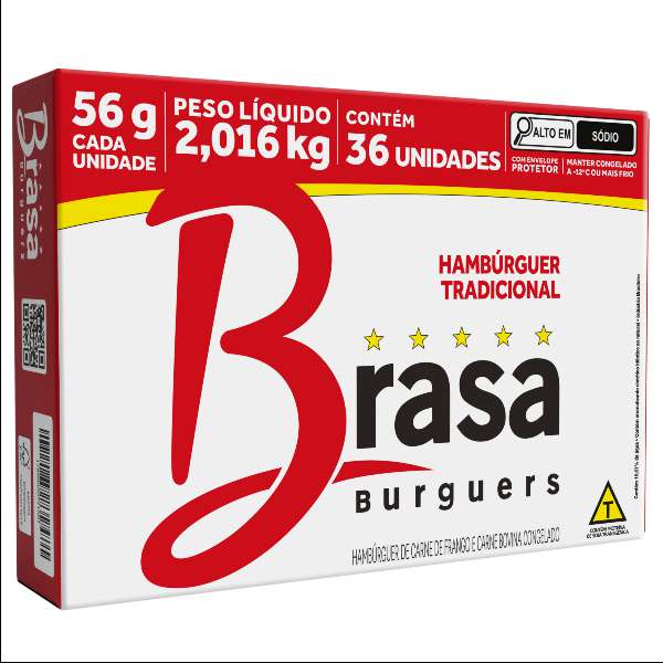 HAMBURGUER BRASA TRADICIONAL 56GX36U CONGELADOS