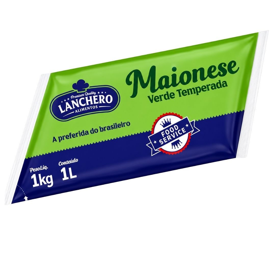 MAIONESE VERDE TEMPERADA LANCHERO BISN 1KG MERCEARIA EM GERAL