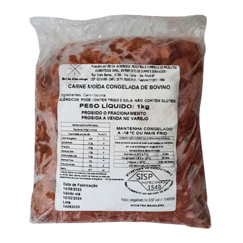 CARNE MOIDA BOVINO CONGELADO 1 KG CONGELADOS