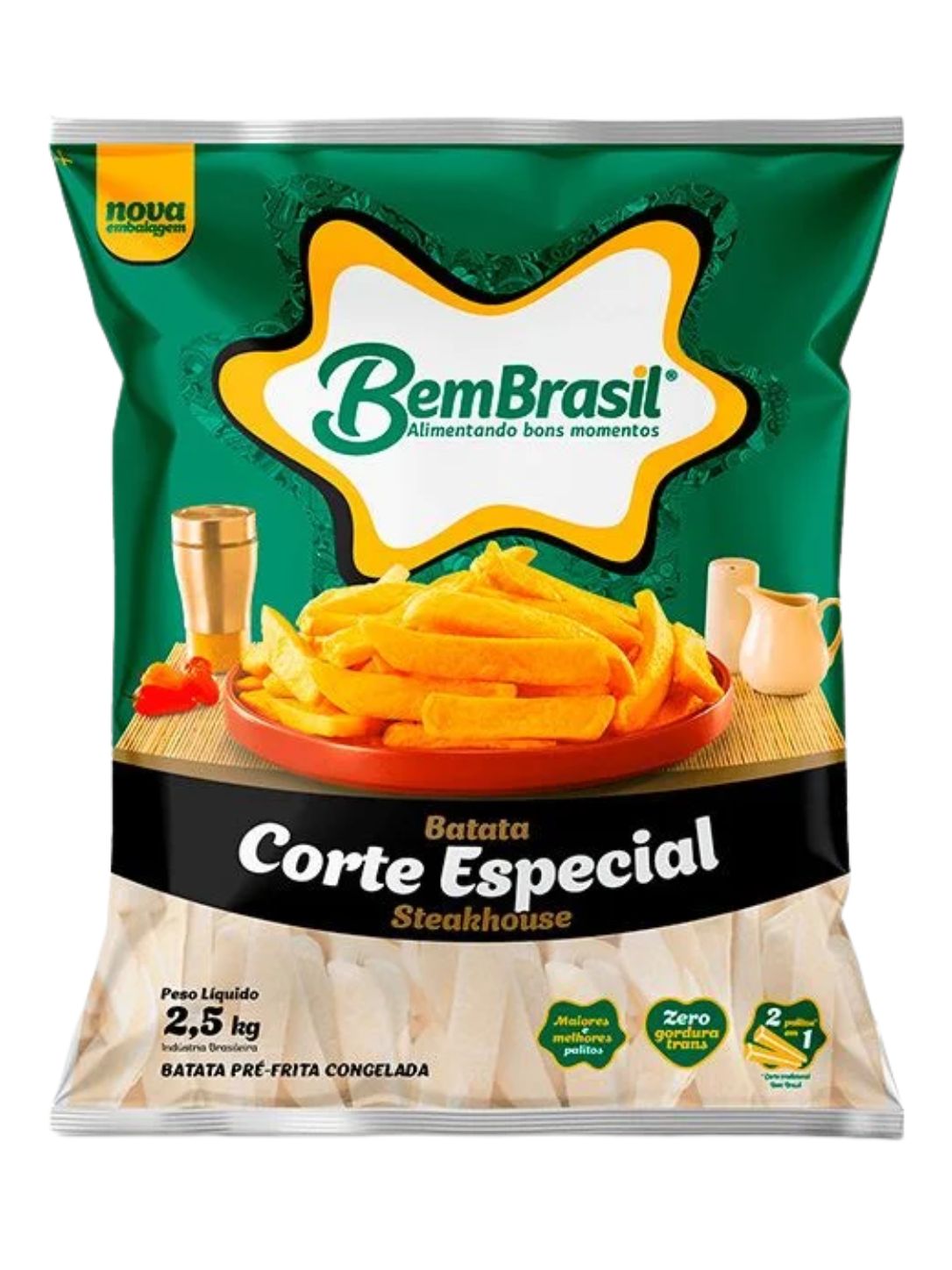 BATATA CONG CORTE CASEIRO STEAKHOUSE 1,05KG CONGELADOS